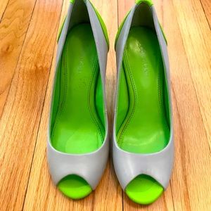 Calvin Kline lime green heels size 5.5